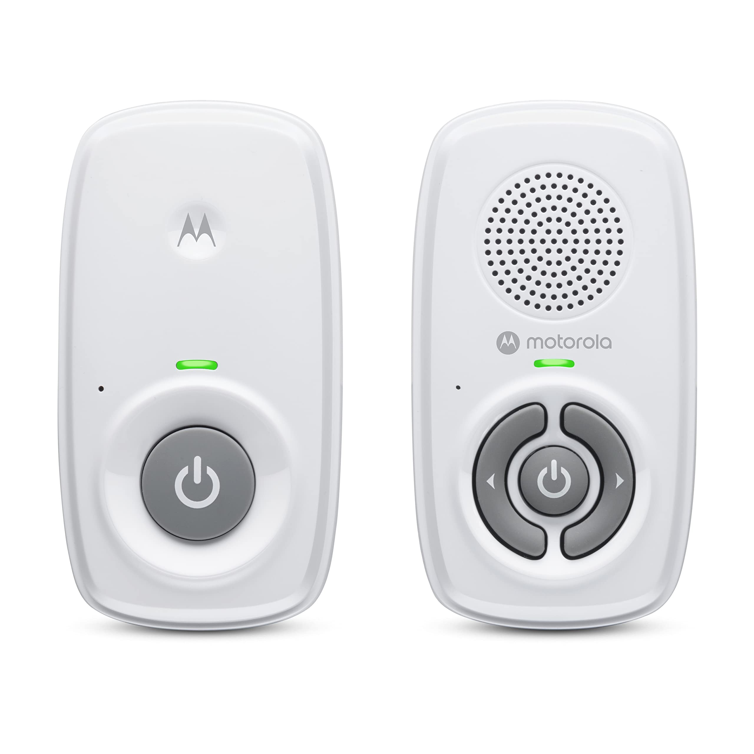 Motorola Nursery AM21 parent unit on for easy room-to-room listening.