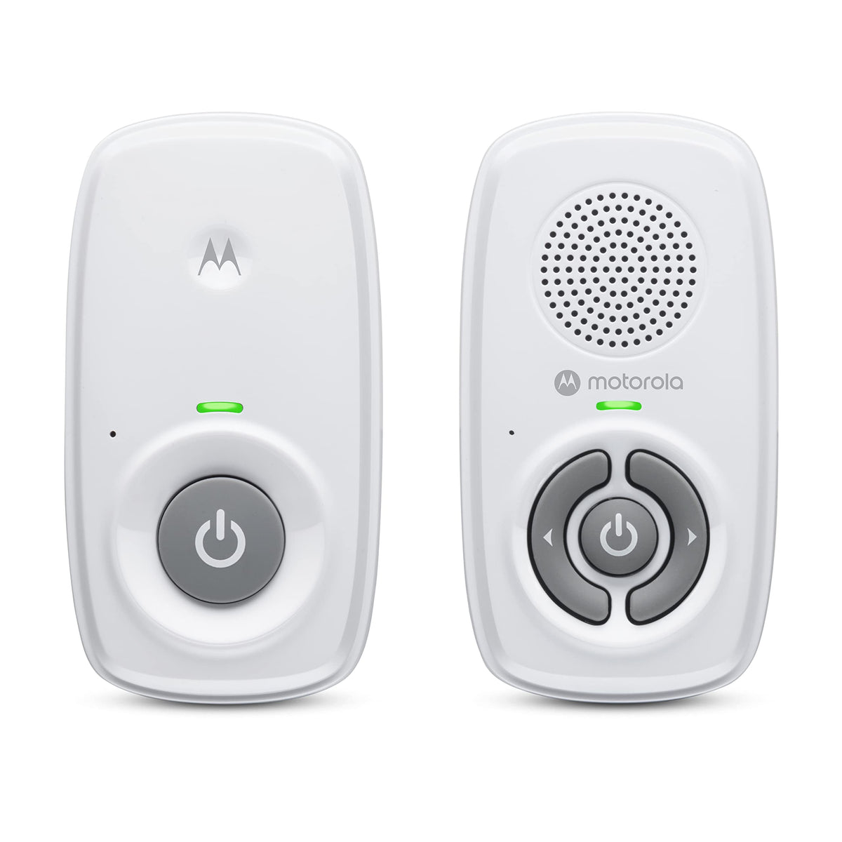 Motorola Nursery AM21 parent unit on for easy room-to-room listening.