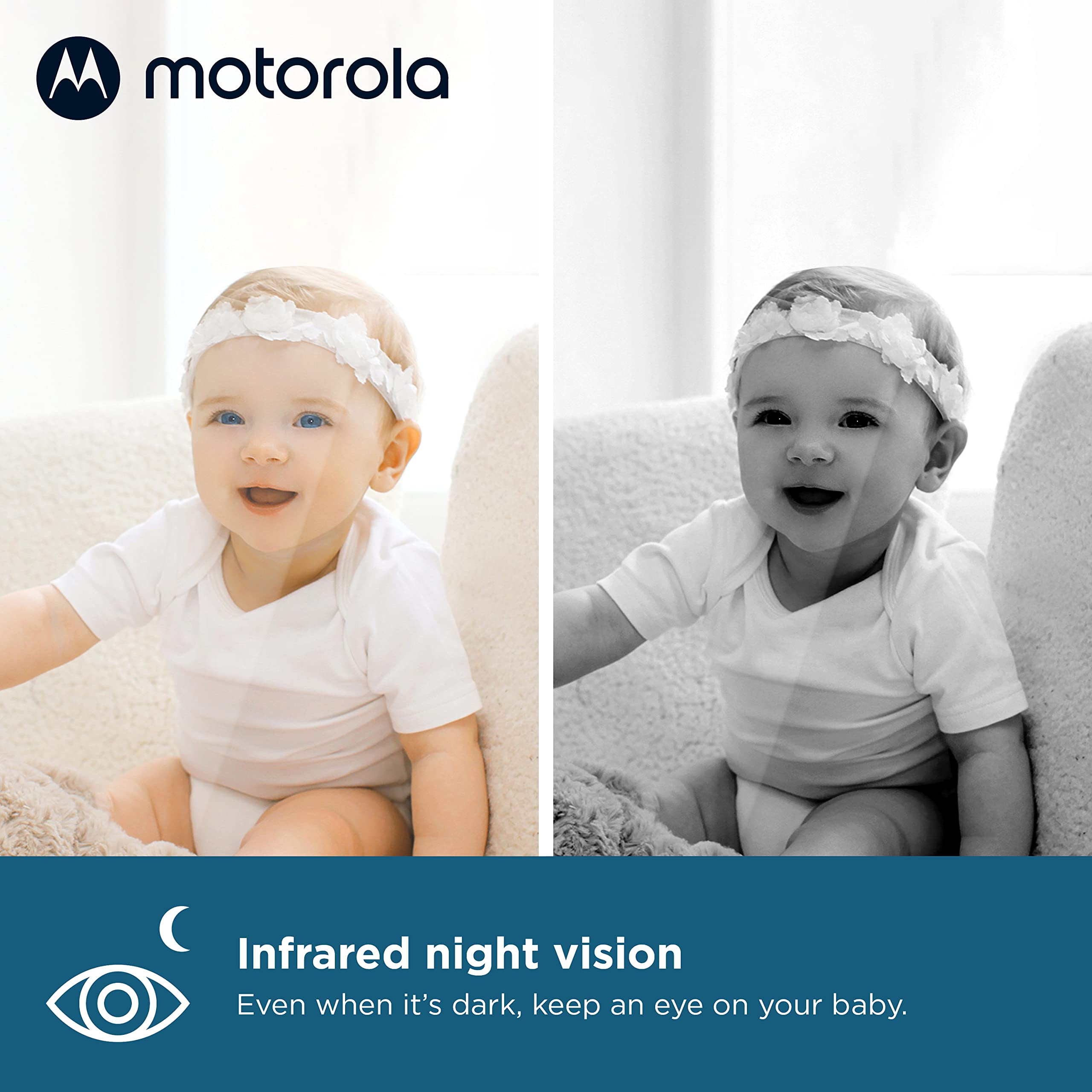 Motorola Nursery infrared night vision preserves visibility after dark