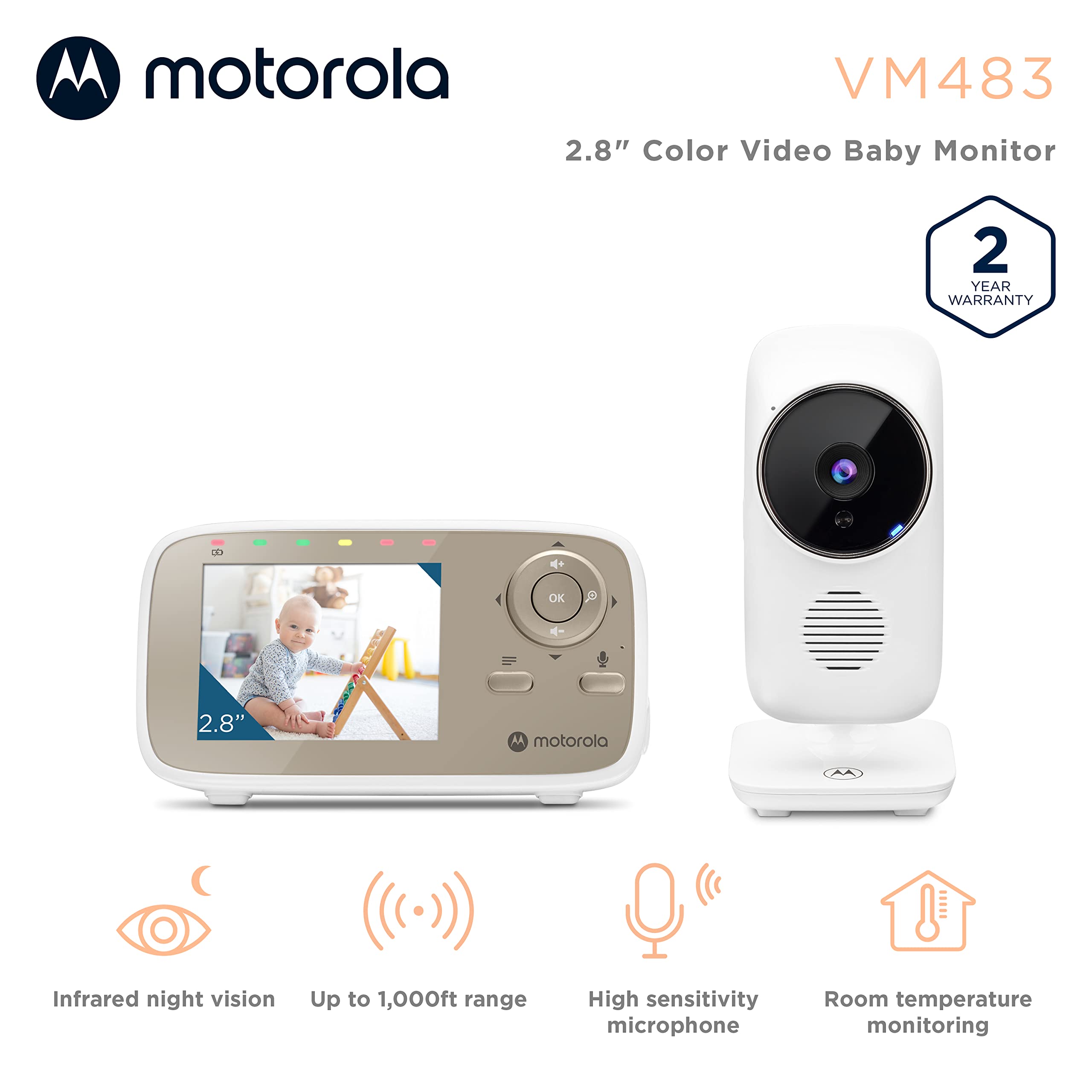 Motorola Nursery monitor 2-way audio to soothe baby remotely