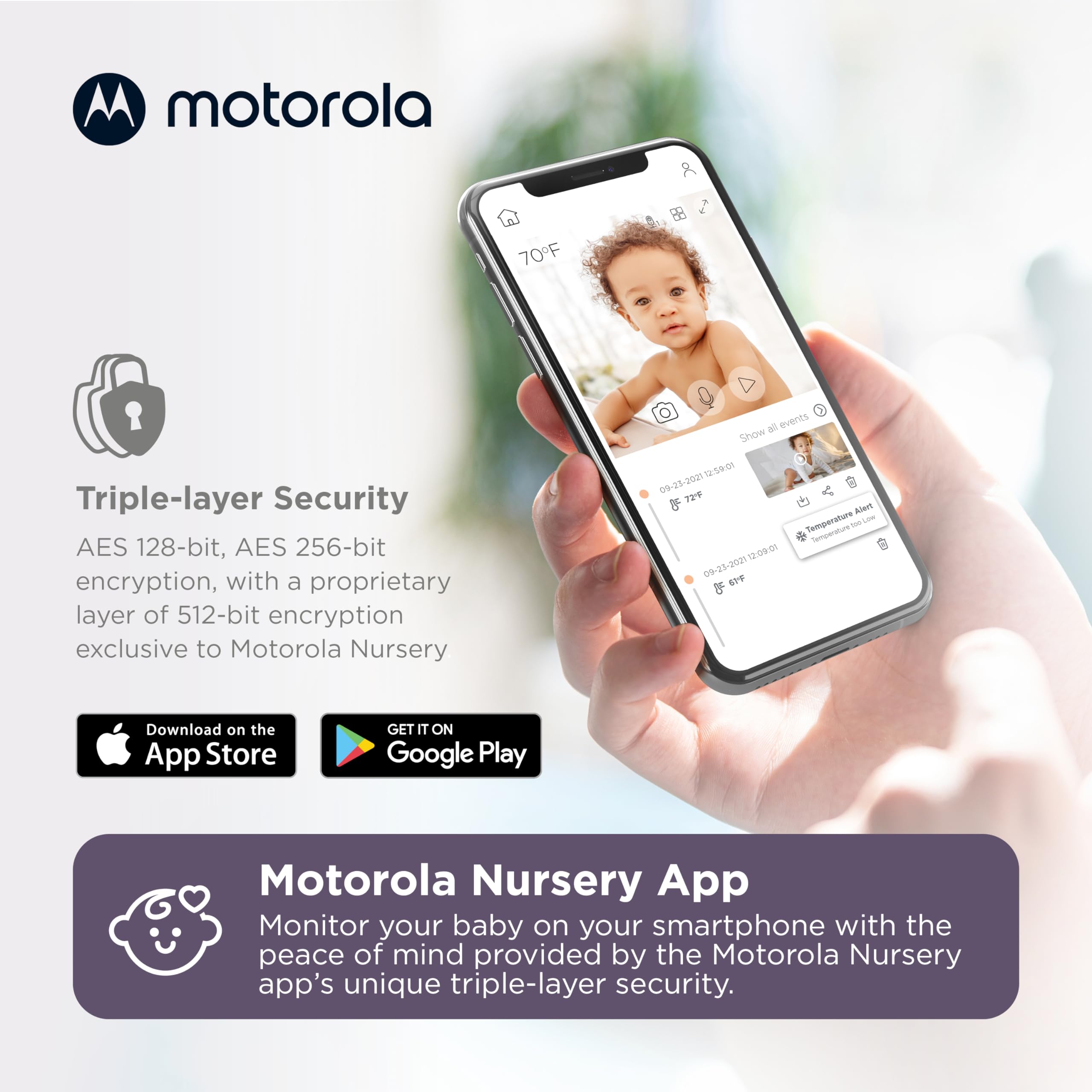 Motorola Nursery monitor handheld display offers portable checks