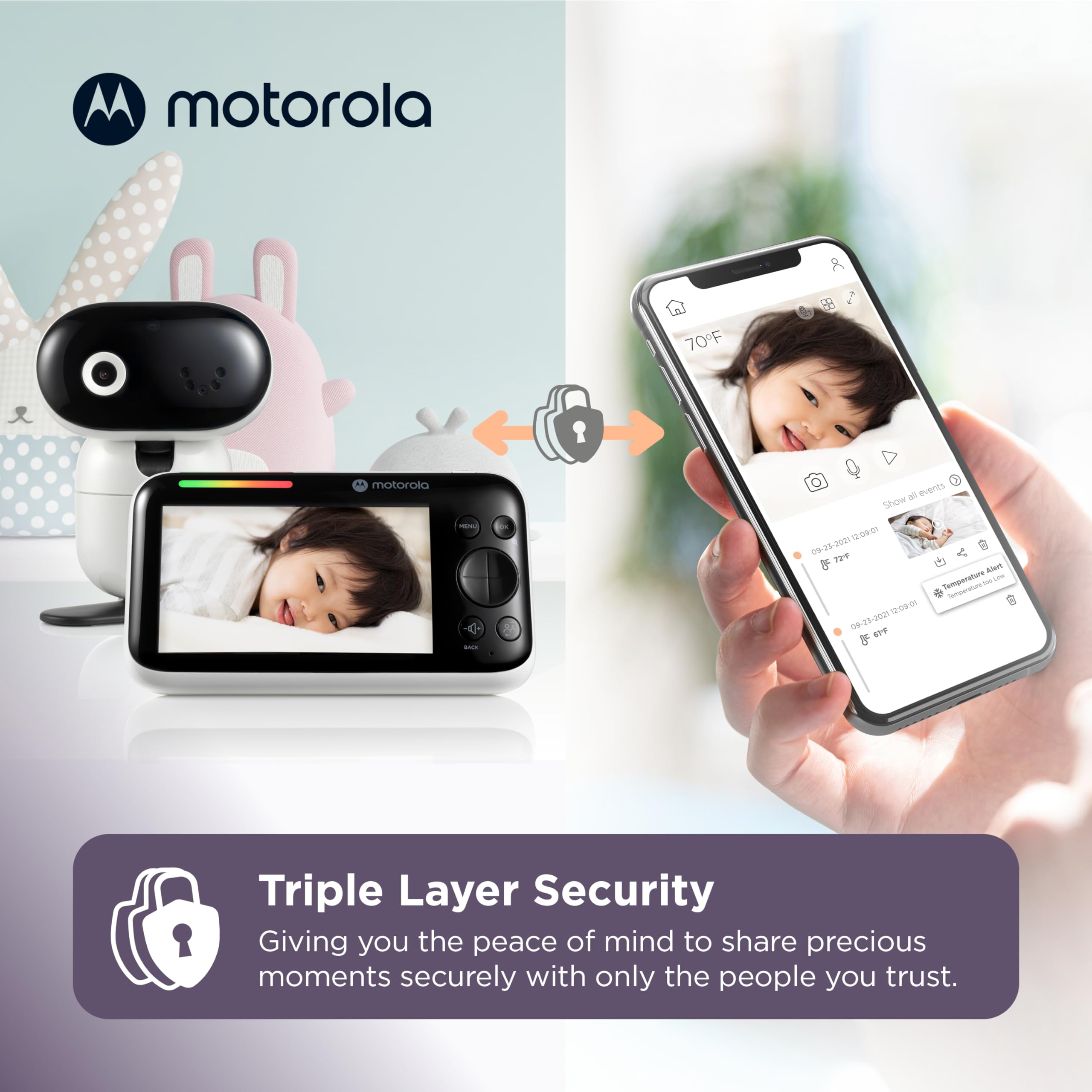Motorola Nursery night vision captures clear details in low light.