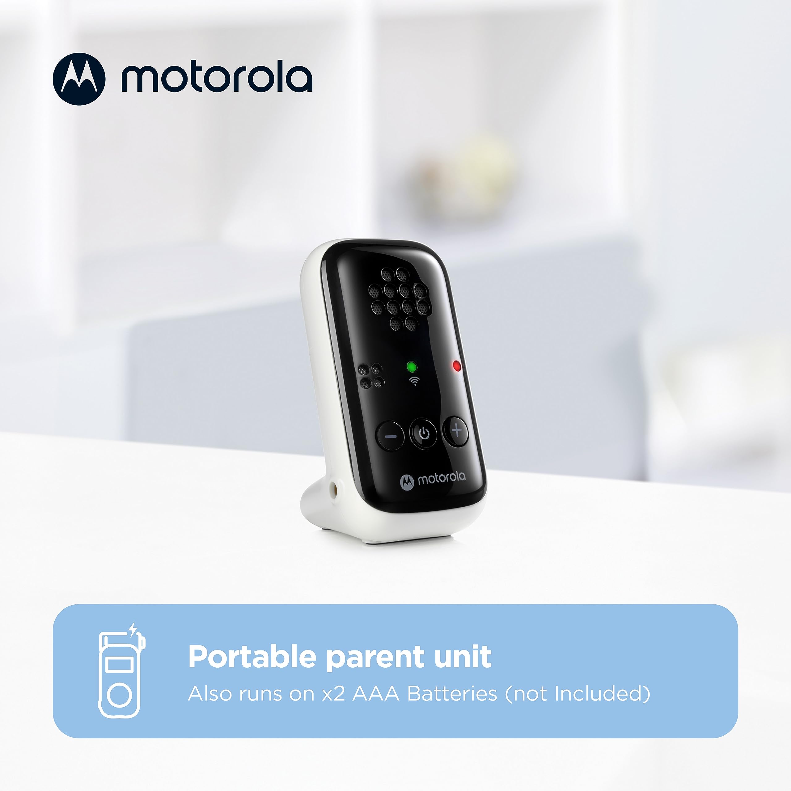 Motorola Nursery PIP10 battery powered mode enables cord free monitoring