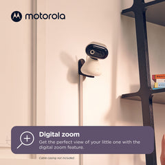 Motorola Nursery PIP1500 pan-tilt-zoom gives flexible angles for better baby view.