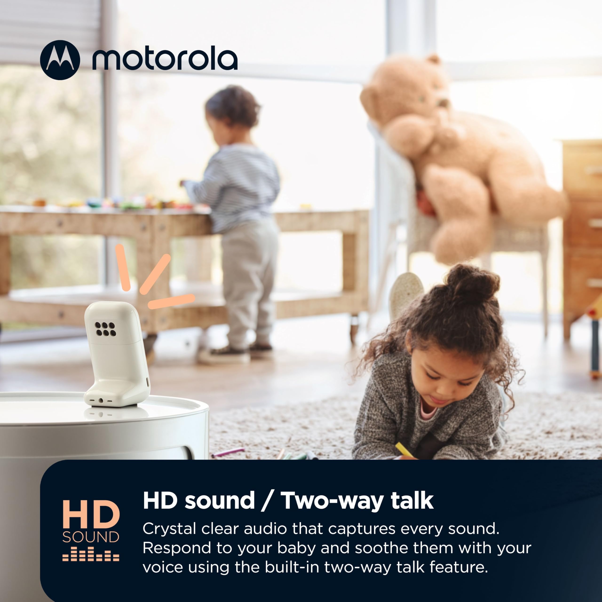 Motorola Nursery portable parent unit for roaming around the home.
