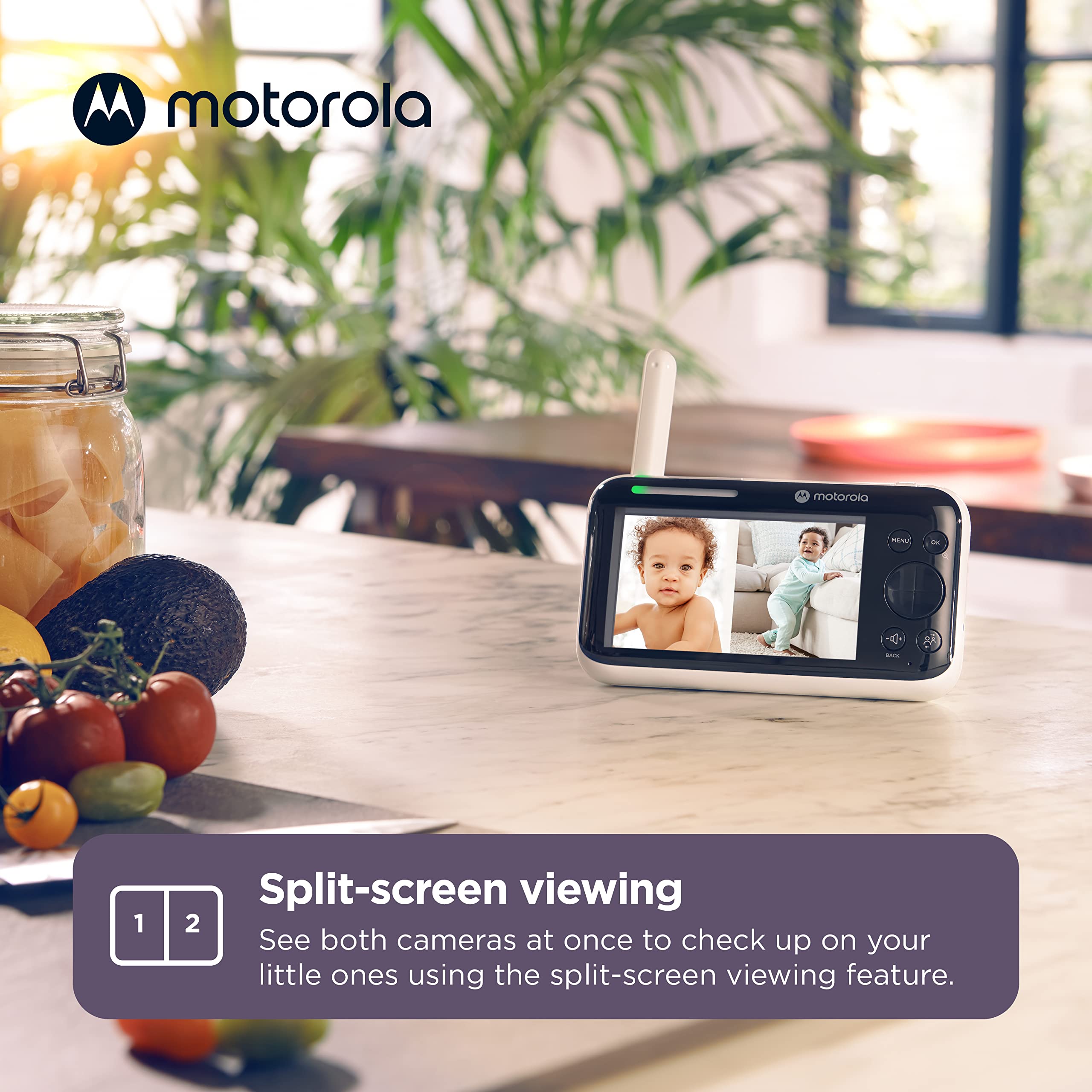 Motorola Nursery remote pan tilt zoom helps track baby across the room