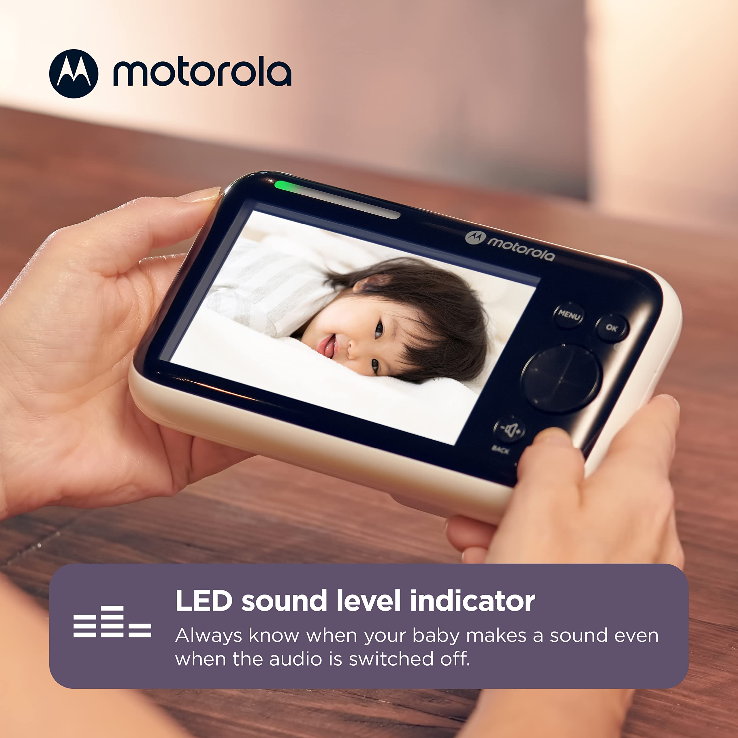 Motorola Nursery temperature sensor helps track nursery conditions.