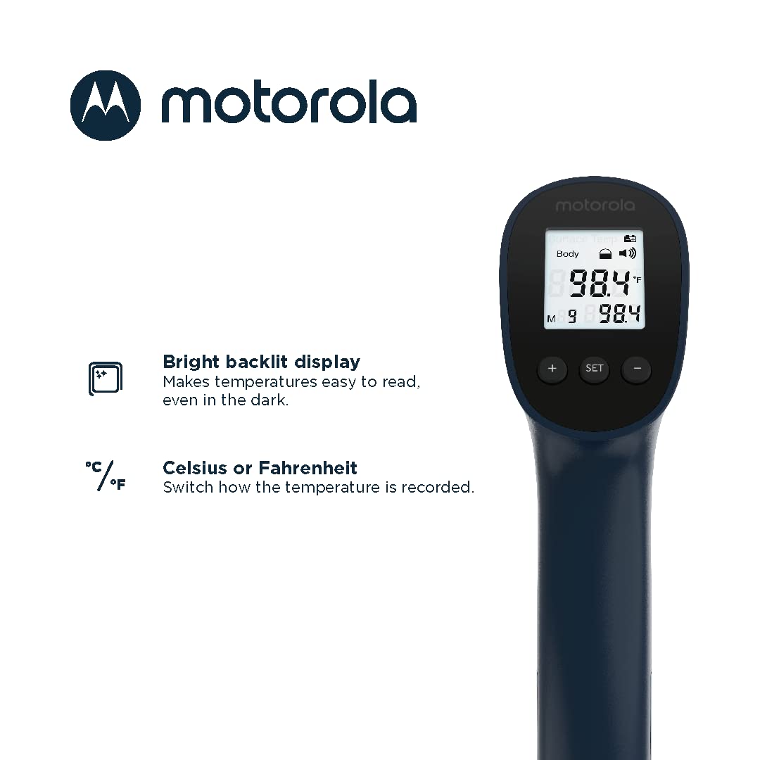 Motorola Nursery TE-94 no-touch design supports hygienic, non invasive checks.