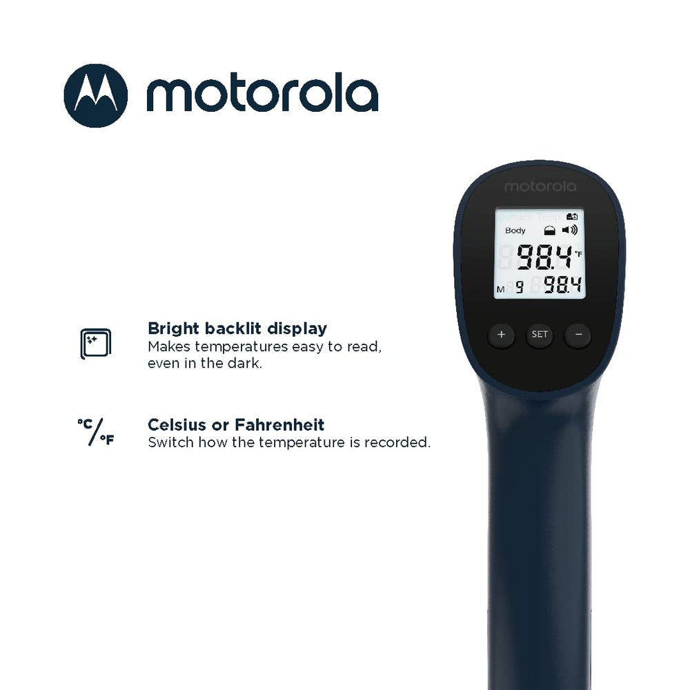 Motorola Nursery TE-94 no-touch design supports hygienic, non invasive checks.
