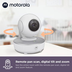 Motorola Nursery VM36XL app-connectivity enables secure remote access from your phone.