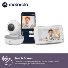 Motorola Nursery VM36XL camera pan-tilt captures full room view for better monitoring.