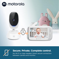 Motorola Nursery VM75 night vision helps you see through darkness without disturbance.