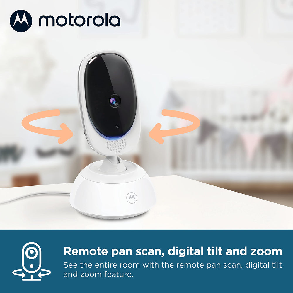 Motorola Nursery VM75 two-way audio lets you soothe from another room.