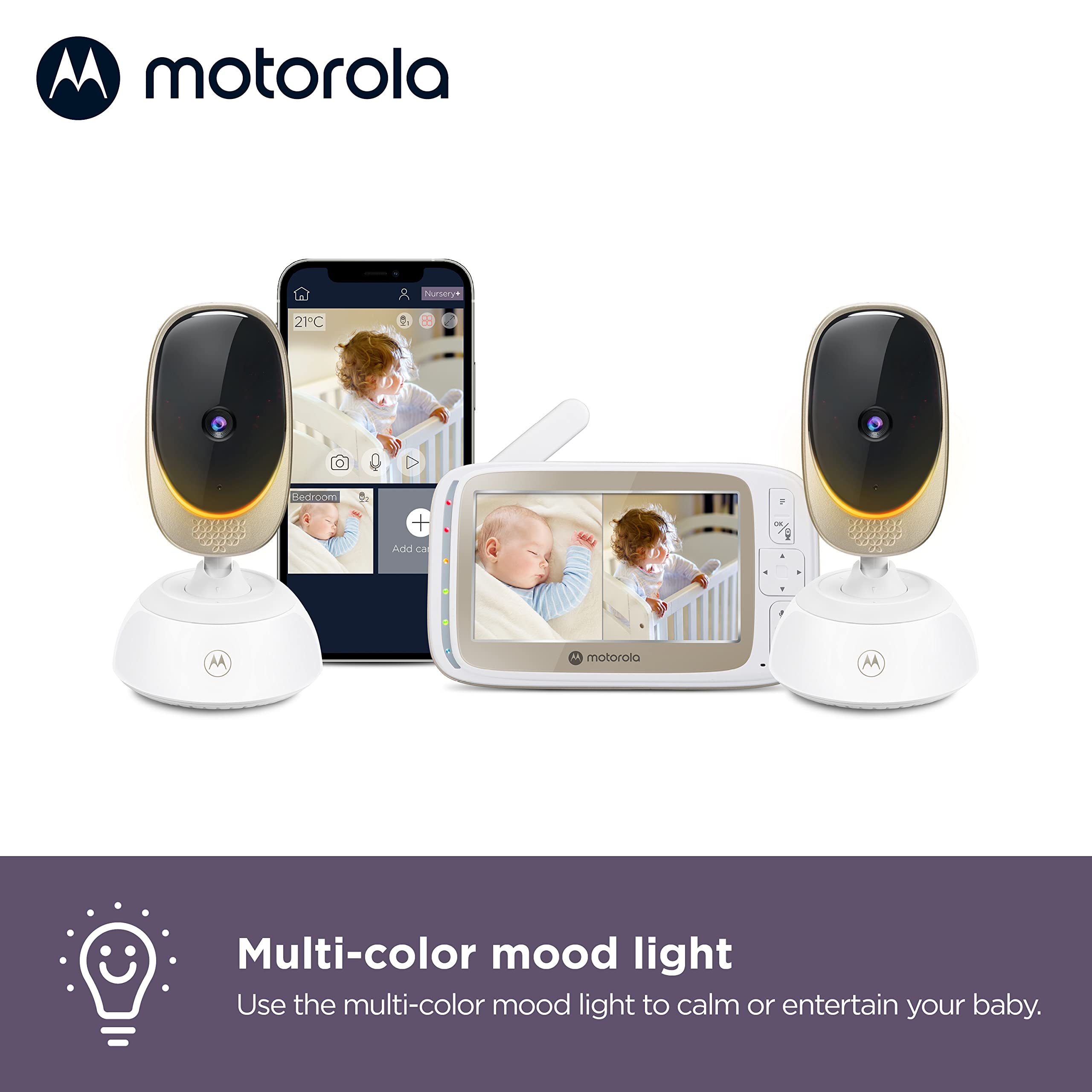 Motorola Nursery VM85-2 five inch display for real time viewing