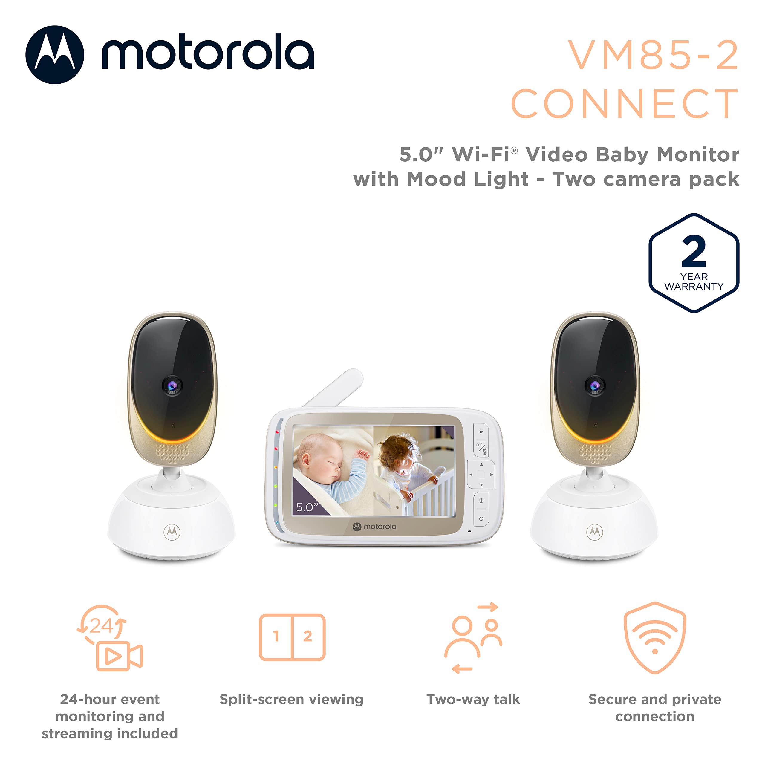 Motorola Nursery VM85-2 remote pan tilt zoom enables quick baby spot checks
