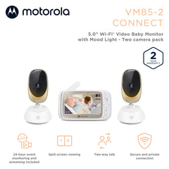 Motorola Nursery VM85-2 remote pan tilt zoom enables quick baby spot checks