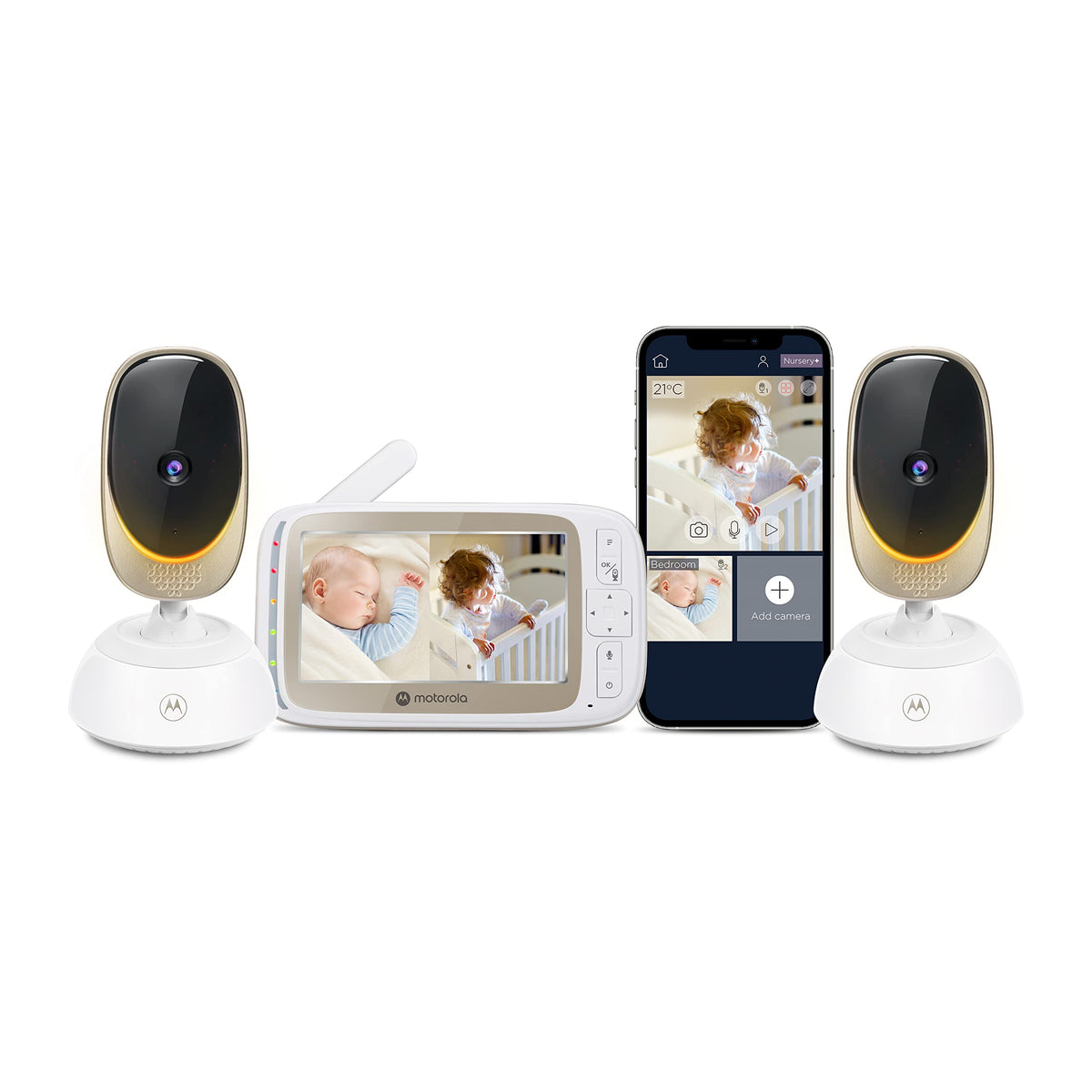 Motorola Nursery VM85-2 with two cameras provides broader monitoring for parents
