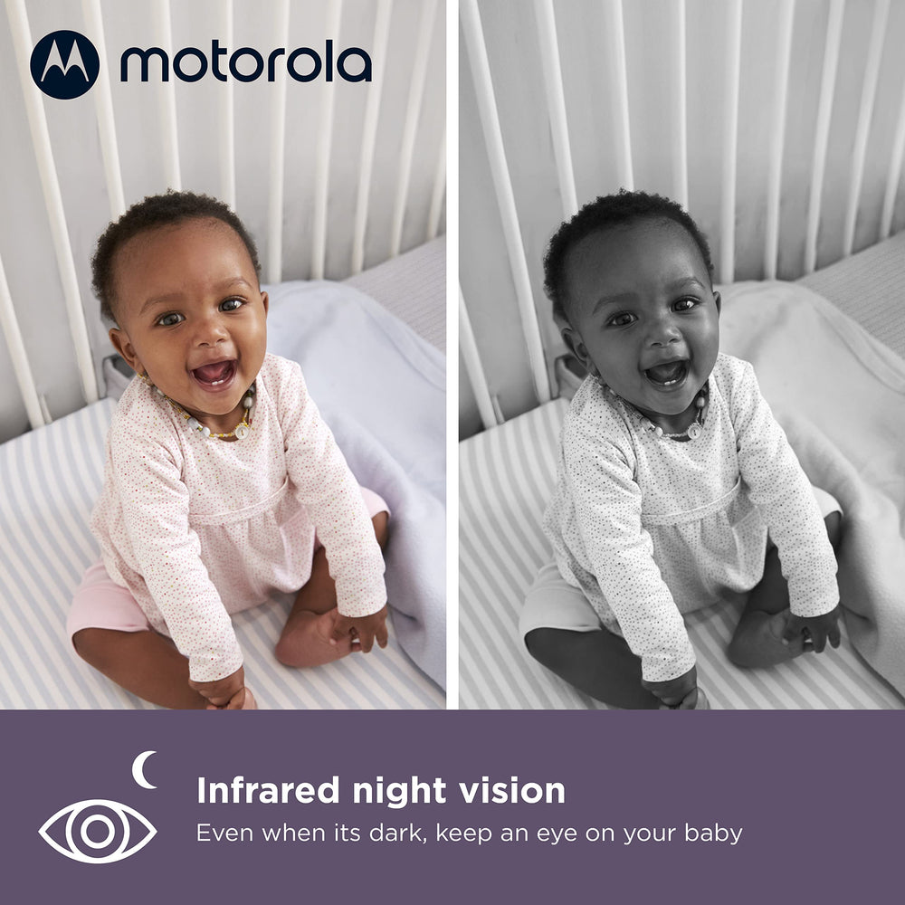 Motorola Nursery VM85 remote PTZ camera providing panoramic room view