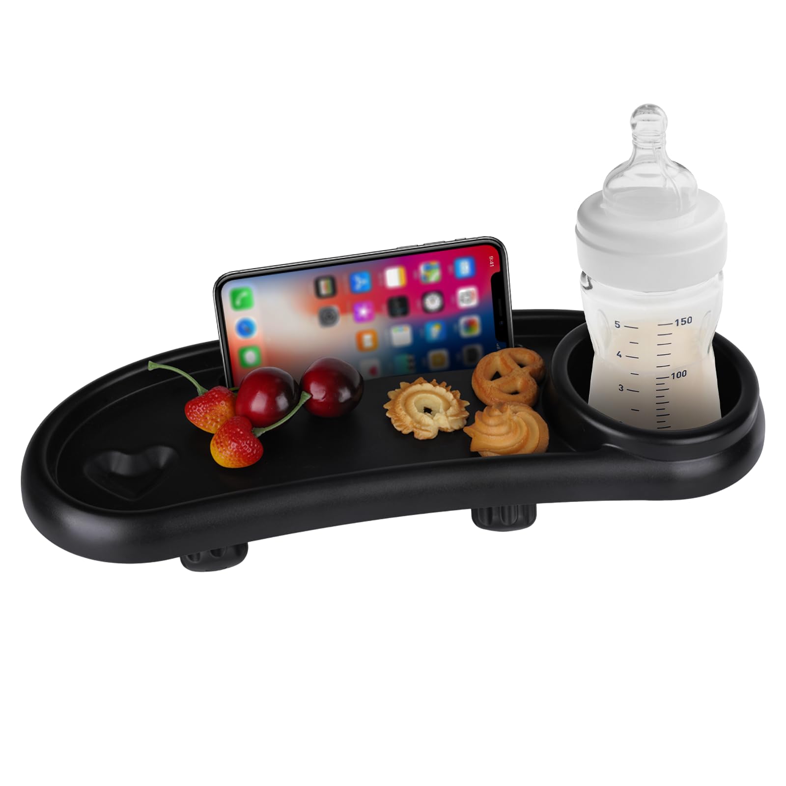 Motthjcw stroller snack tray assembly shows quick tool-free setup for universal fit