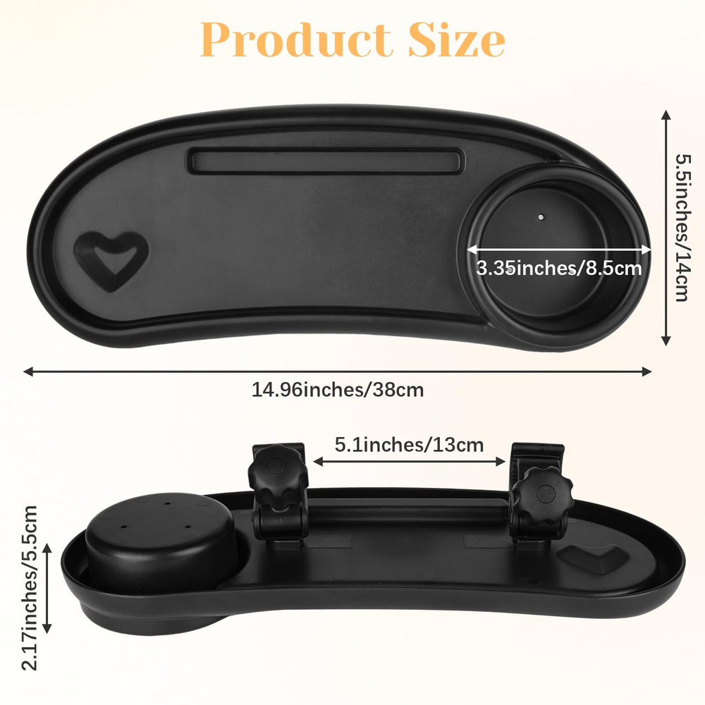Motthjcw stroller snack tray close-up highlights raised edges to prevent spills
