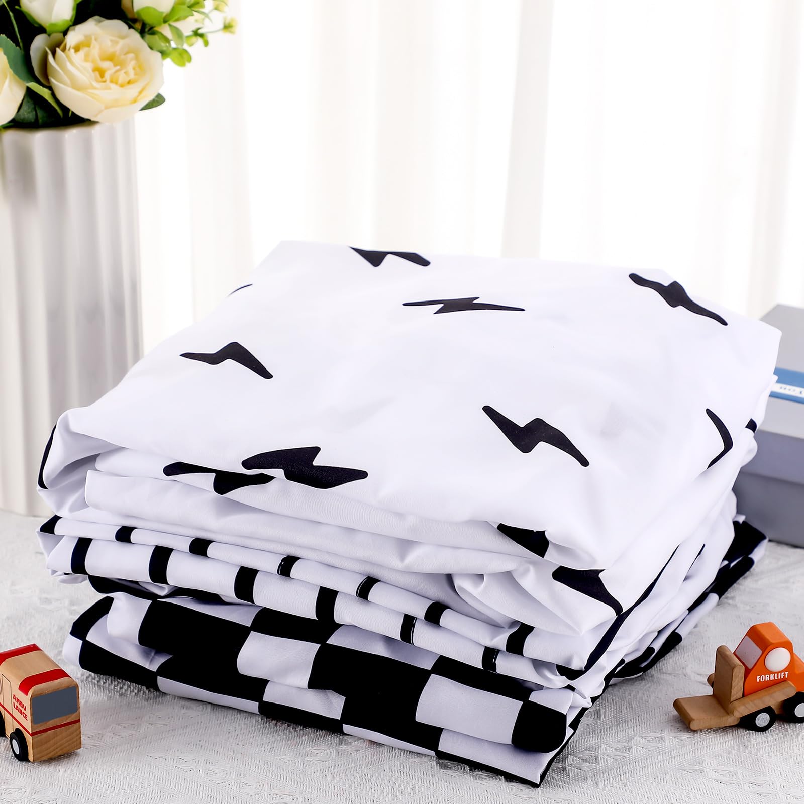 Moukeren crib sheets machine washable for easy everyday care.