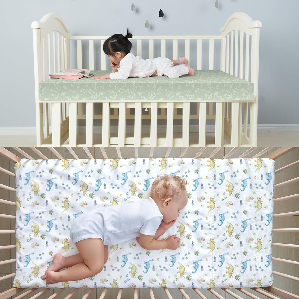 Moukeren ink wash dinosaur crib sheets pattern 4 blends easily with existing bedding and is gentle.