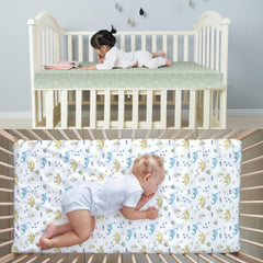 Moukeren ink wash dinosaur crib sheets pattern 4 blends easily with existing bedding and is gentle.