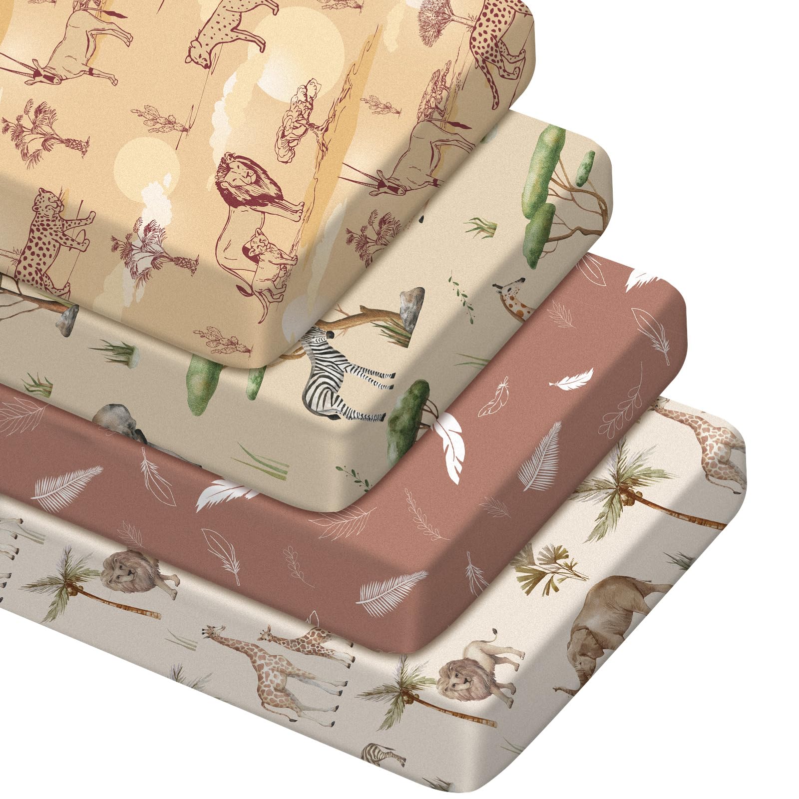 Moukeren tropical animals crib sheet pattern 1 shows high-contrast black and white design for newborns.