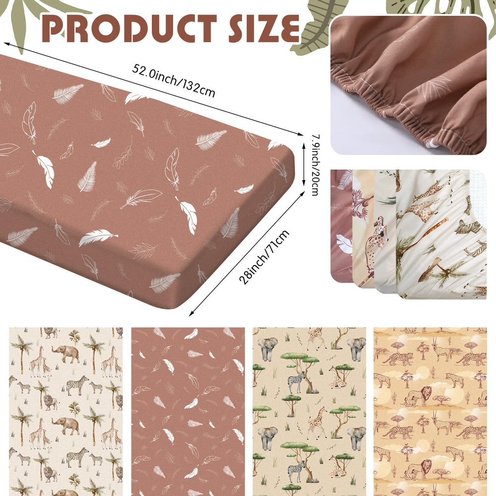 Moukeren tropical animals crib sheet pattern 2 offers breathable microfiber for naps.