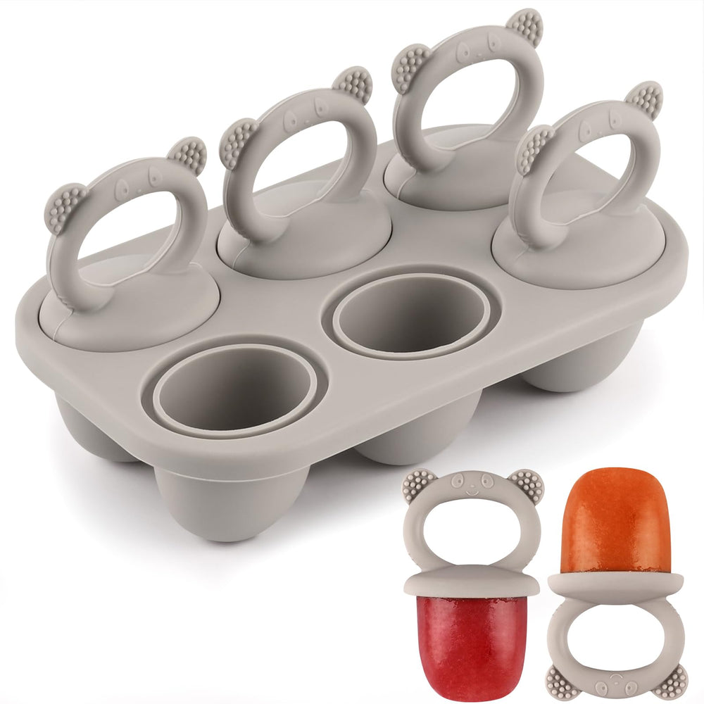 Moukiween toddler popsicle molds grey tray design enables easy kid-friendly frozen snacks.