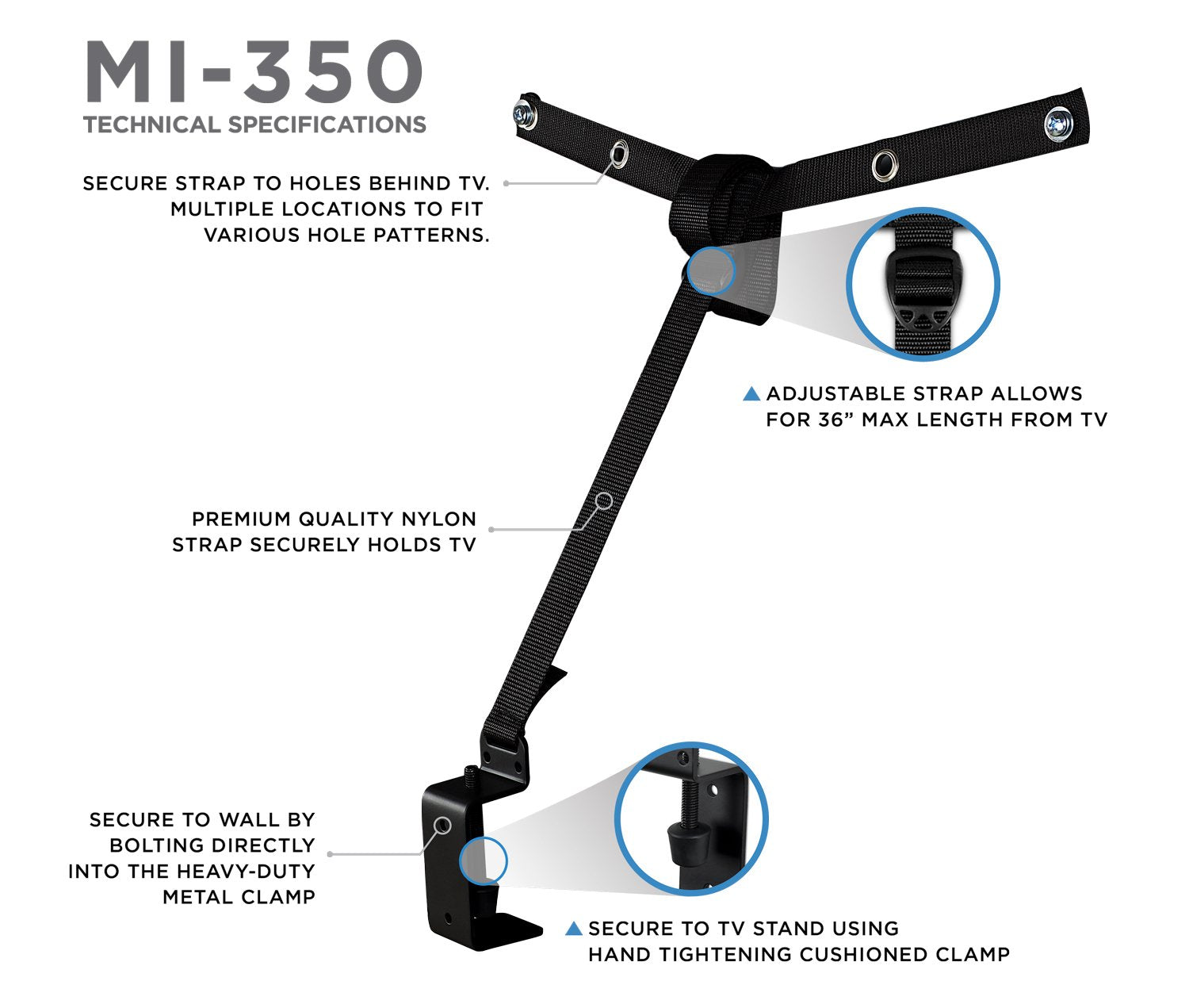 Mount-It! dual mounting options for wall or stand installation.