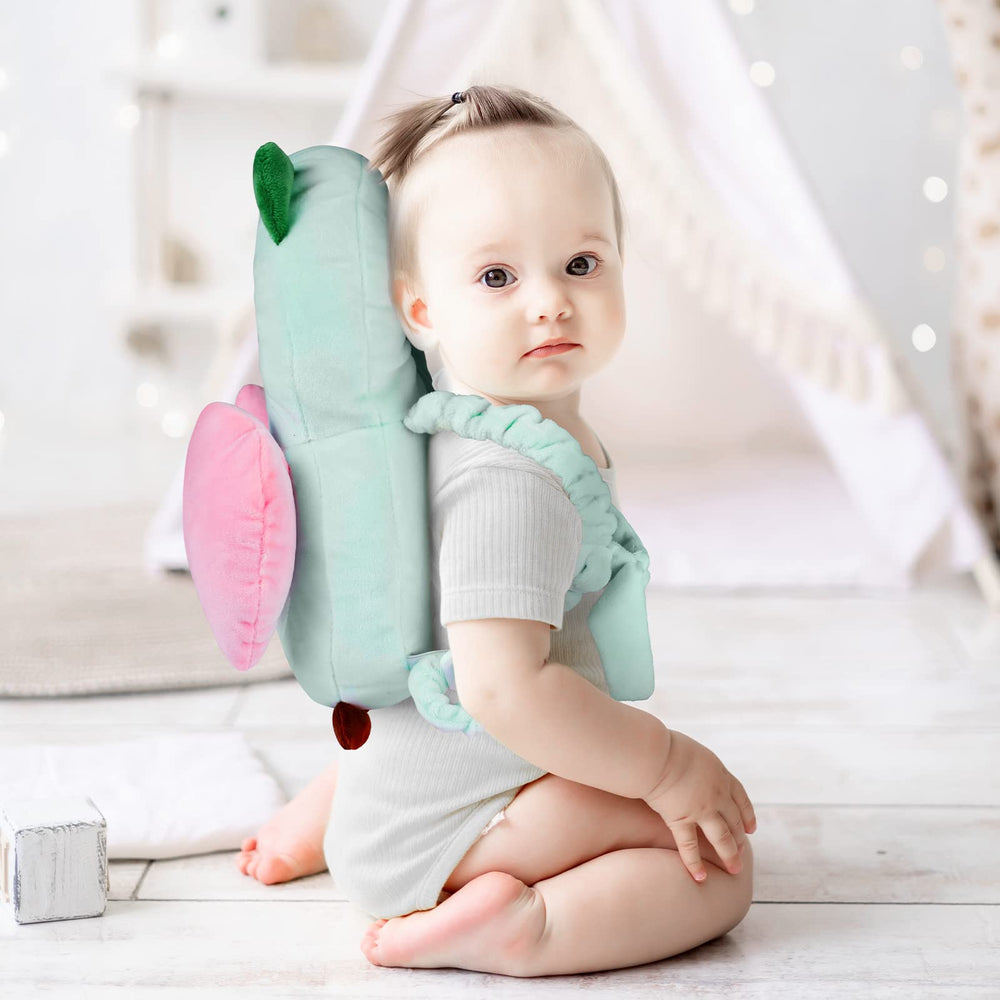 Mounting UP adjustable chest-strap on toddler for secure fit.