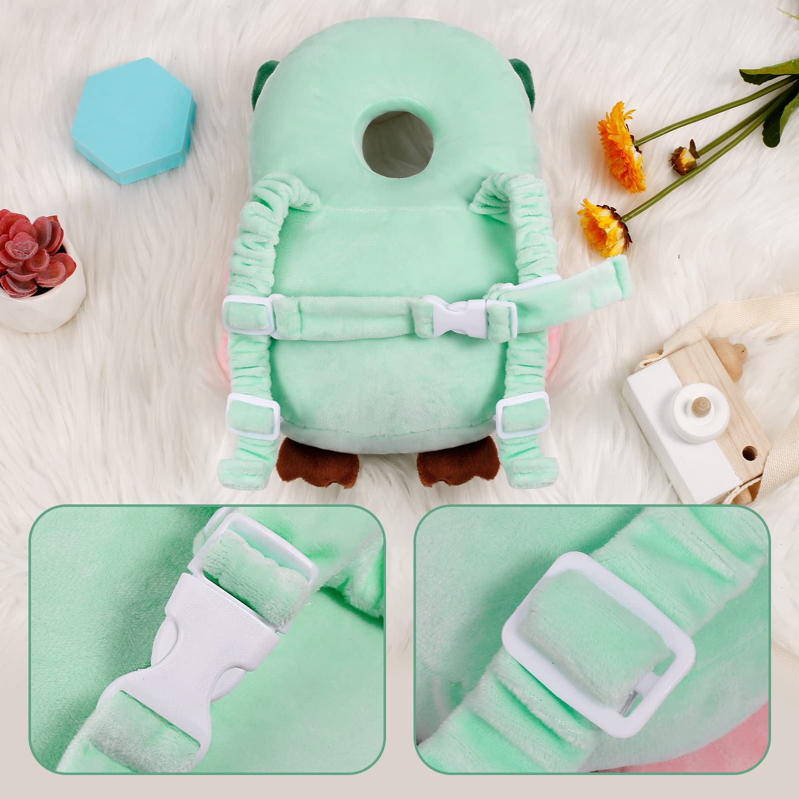 Mounting UP owl-design head protector closeup with cute baby-friendly detail.