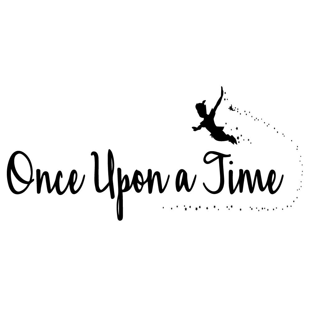 MOVANKRO Once Upon a Time wall decal quote on wall enhances nursery decor for bedtime stories.