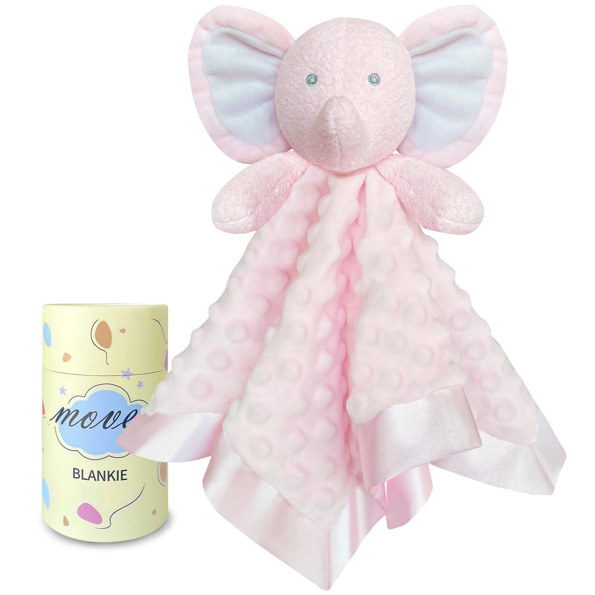 MOVEPAI pink elephant lovey 16in plush snuggle