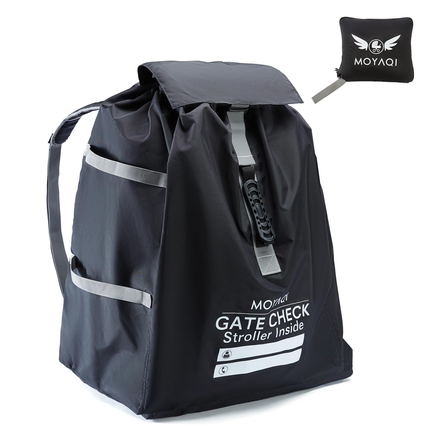 MOYAQI stroller travel bag with airplane guard for car seat protection.