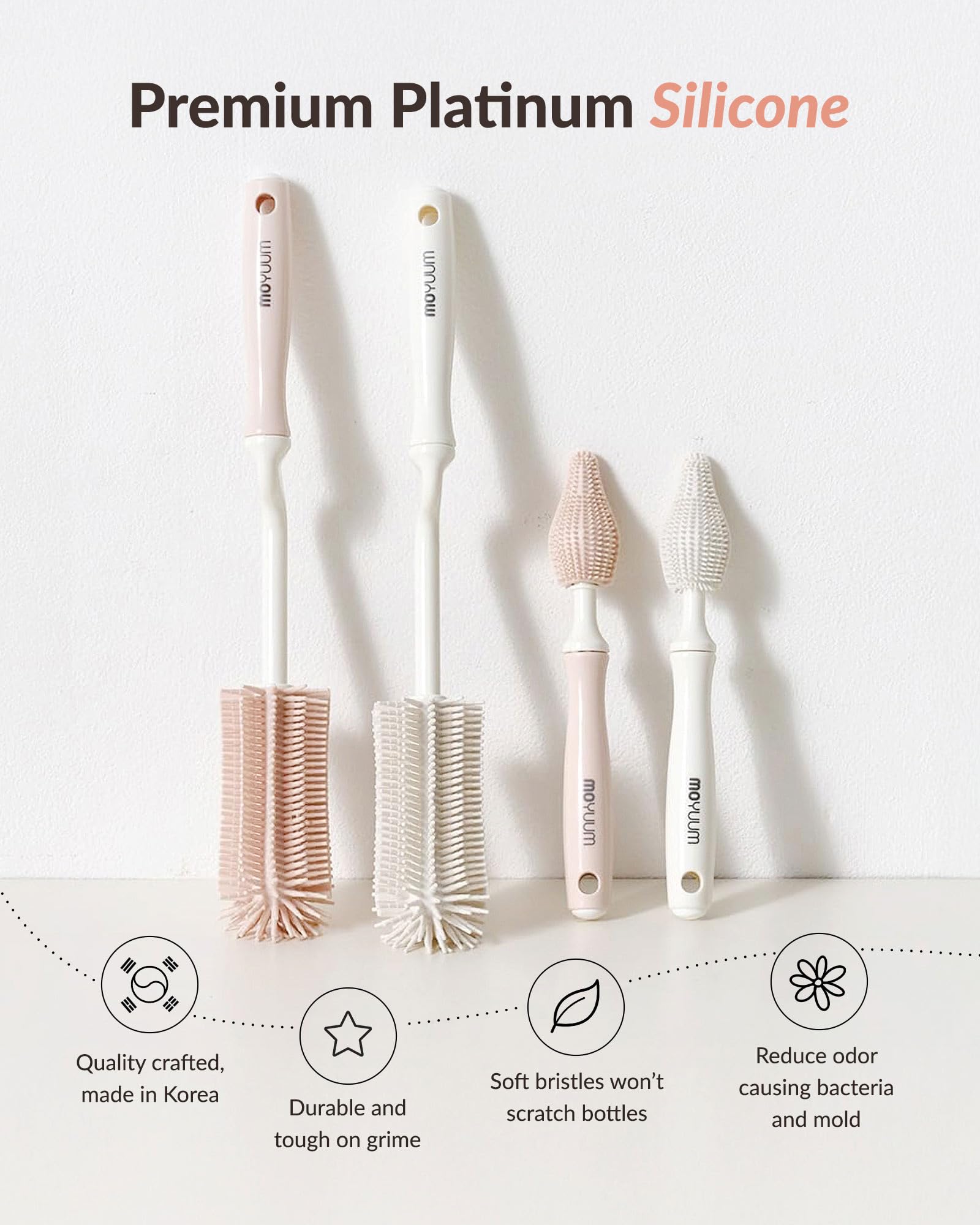 MOYUUM 360-degree rotating handle provides ergonomic grip for easier cleaning