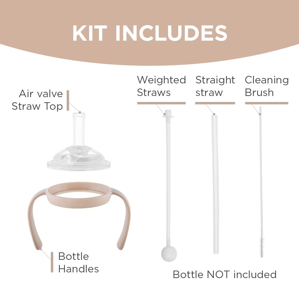 MOYUUM bottle with detachable beige handle for easy toddler grasp.