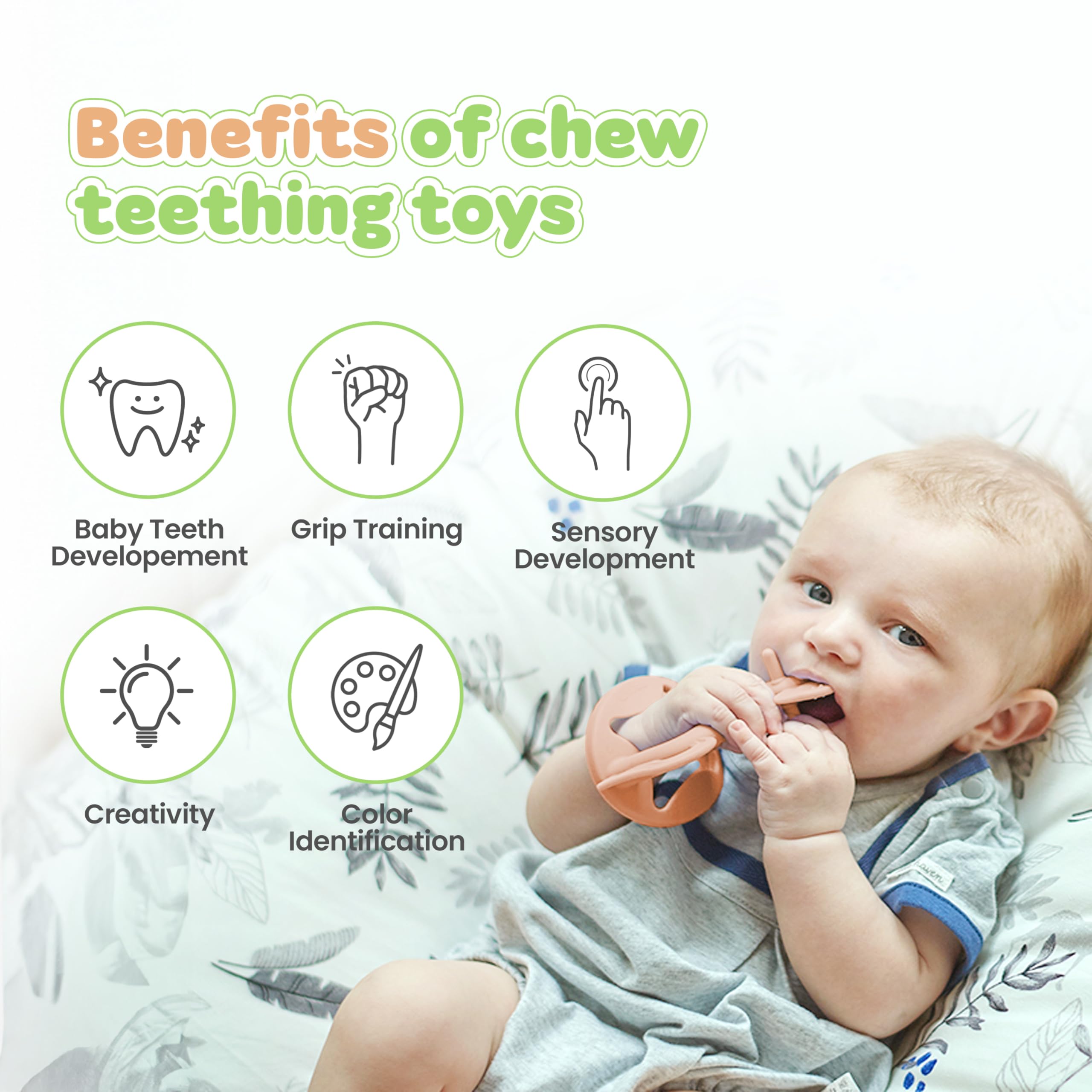 MOYUUM 100% silicone teether easy to sterilize for hygiene