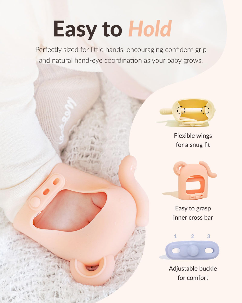 MOYUUM teether is dishwasher-safe for quick cleaning.