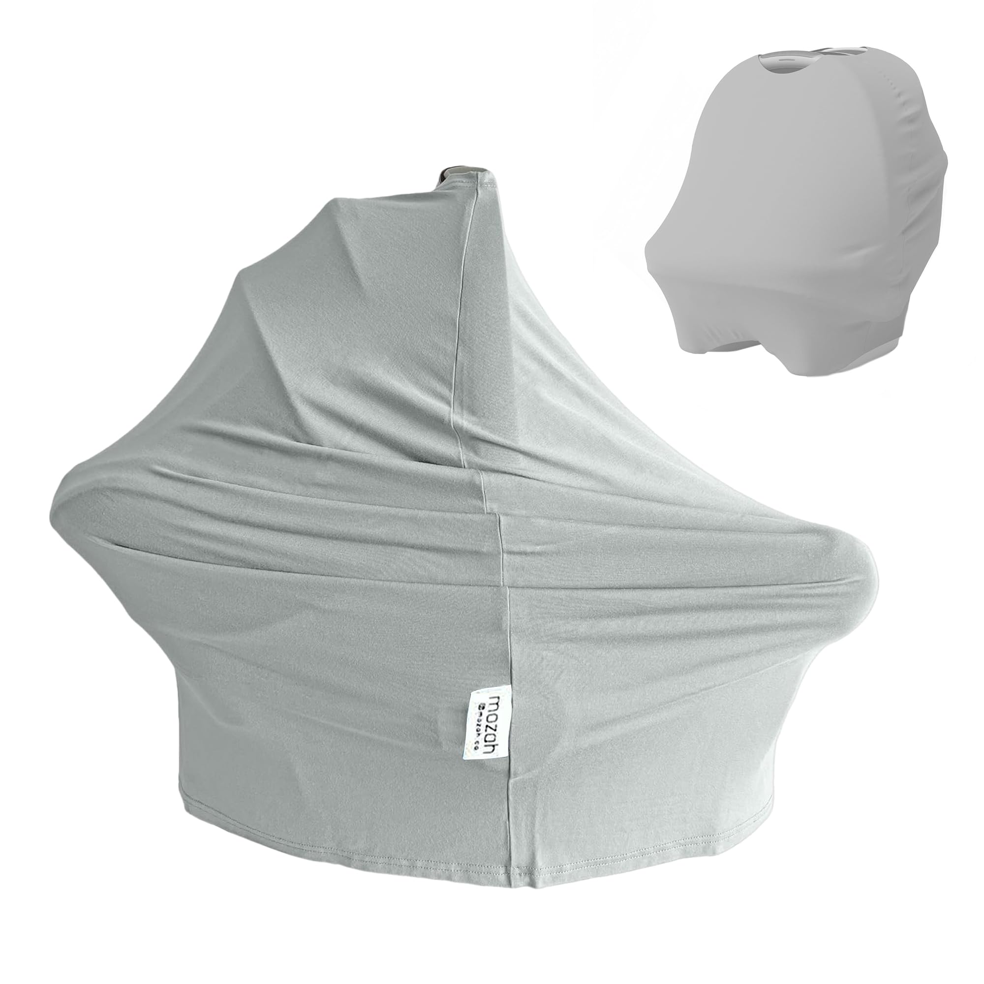 MOZAH 9-in-1 baby cover on car seat provides privacy and sun protection