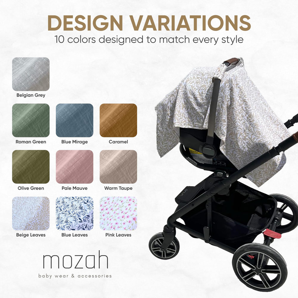 MOZAH nursery-styled beige leaves cover—neutral design blends with any decor