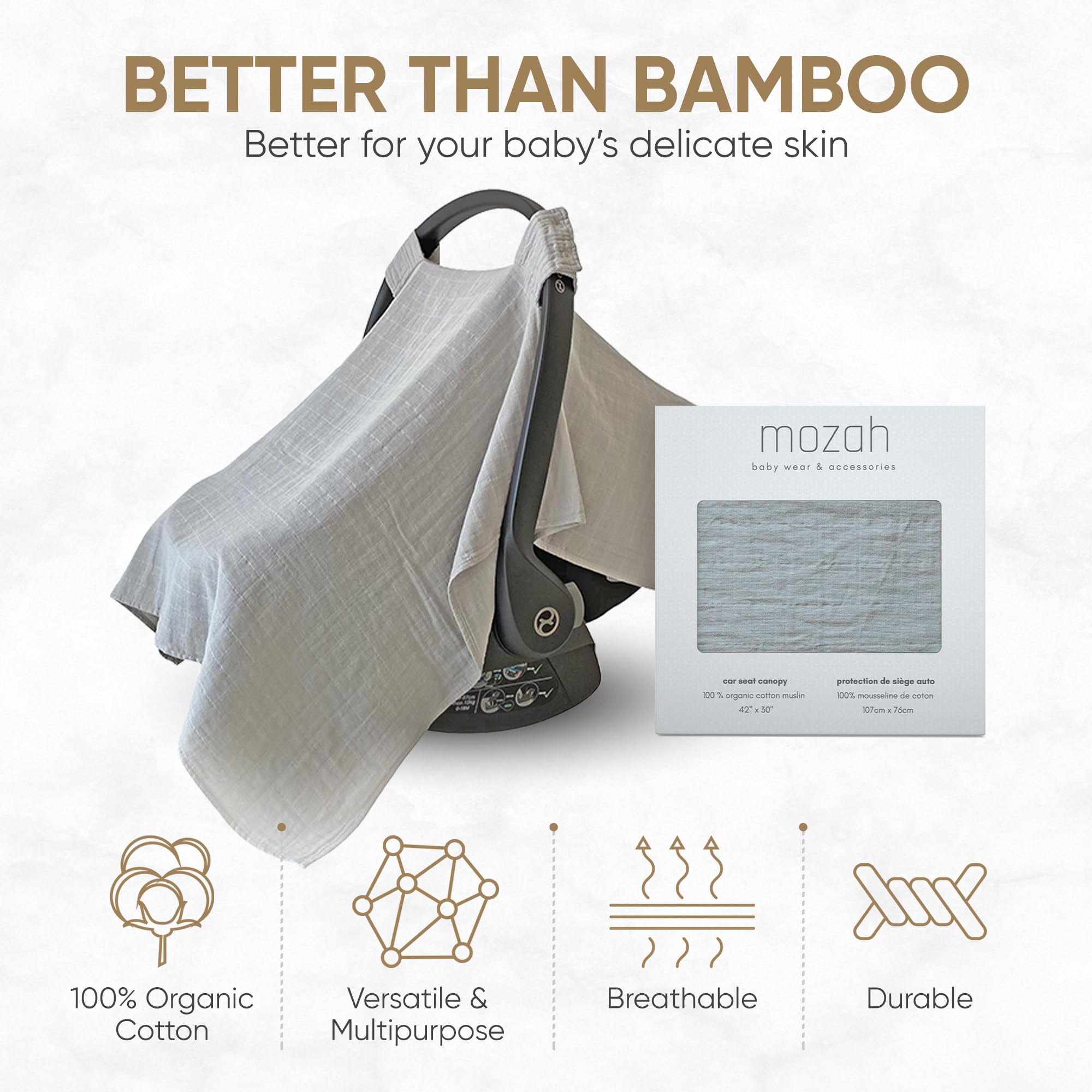 MOZAH easy-care design allows low-temperature washing and softer fabric.