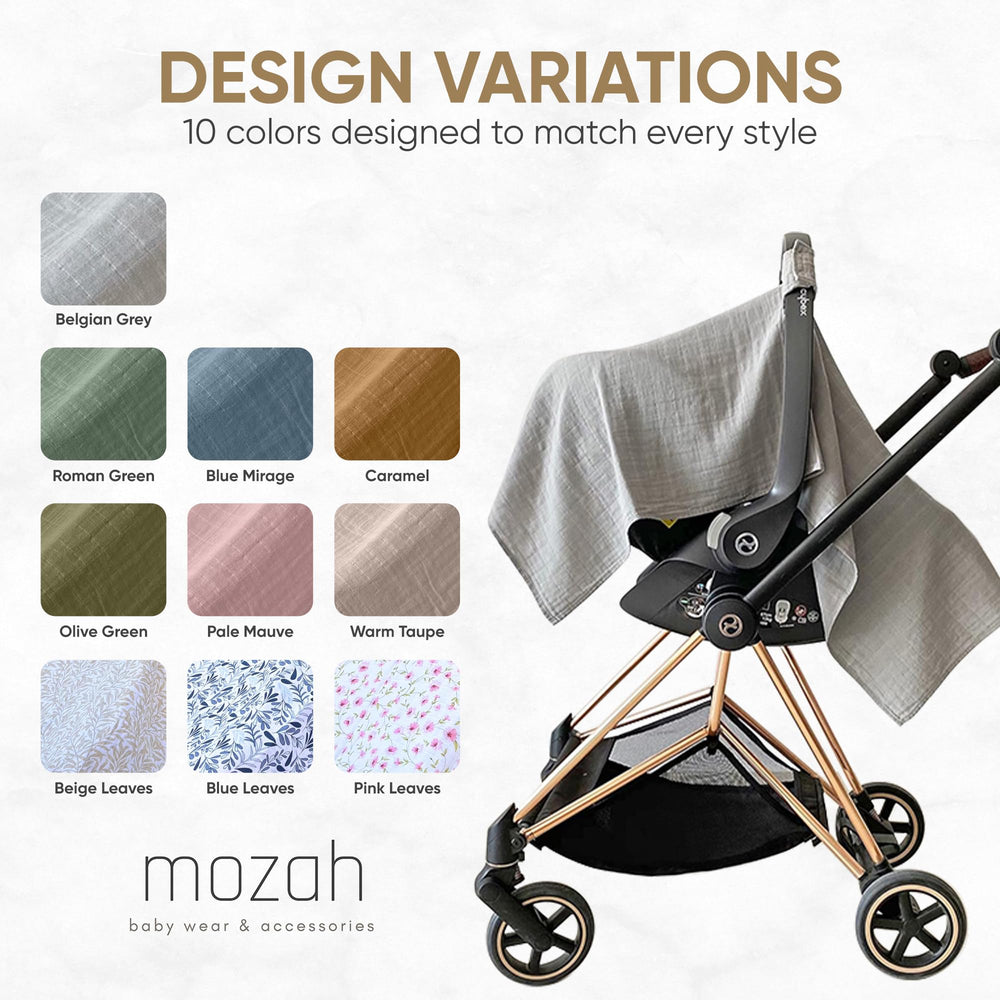 MOZAH gift-ready cover complements nursery decor and practical needs.