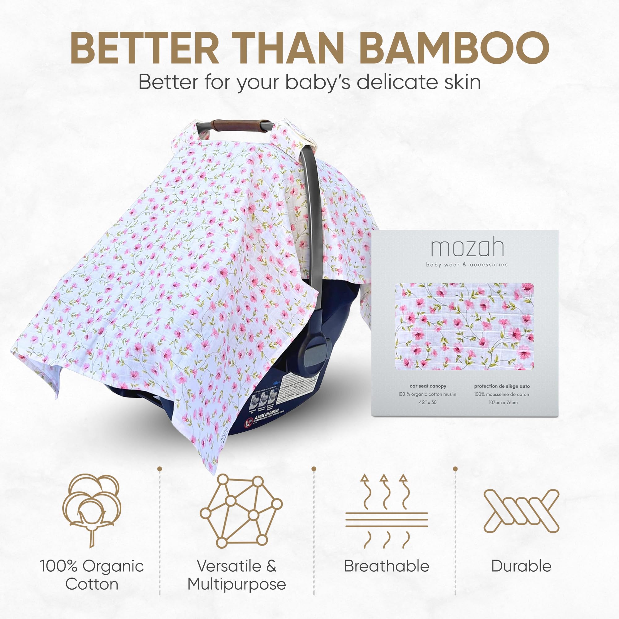 MOZAH universal-fit cover with stainless steel snap buttons for secure attachment.