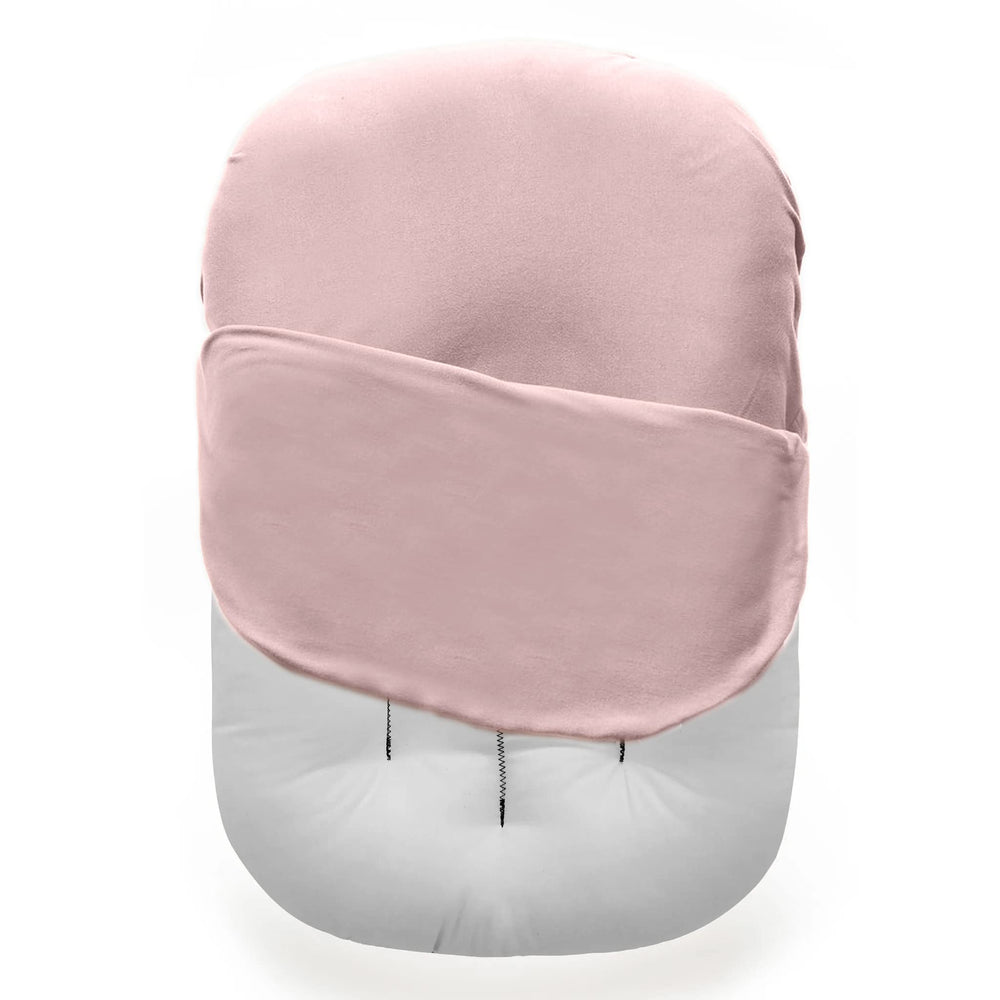 MOZAH Baby Lounger Cover in pale mauve, soft cotton for newborn comfort.