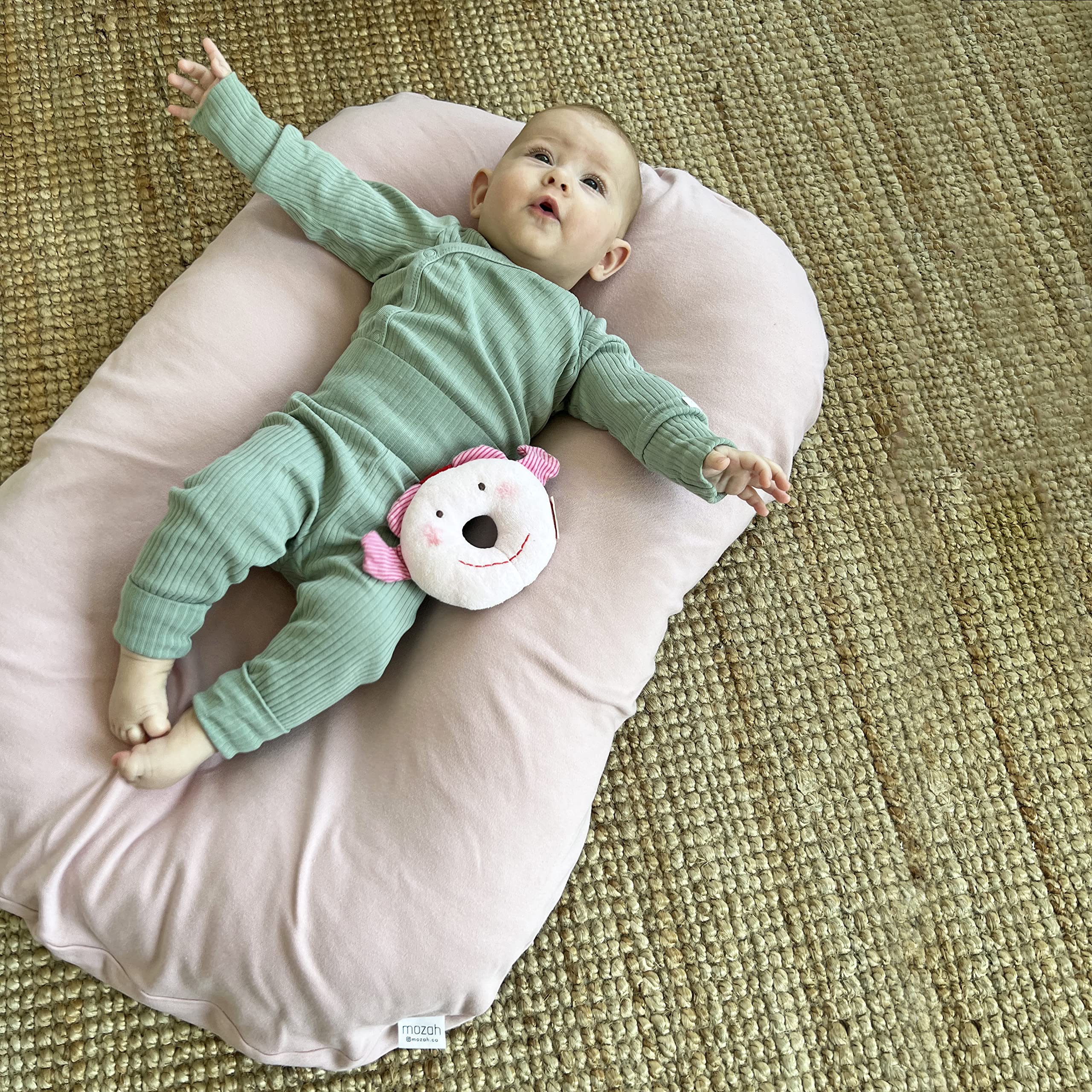 MOZAH Baby Lounger Cover fits Snuggle Me Organic loungers for snug secure use.