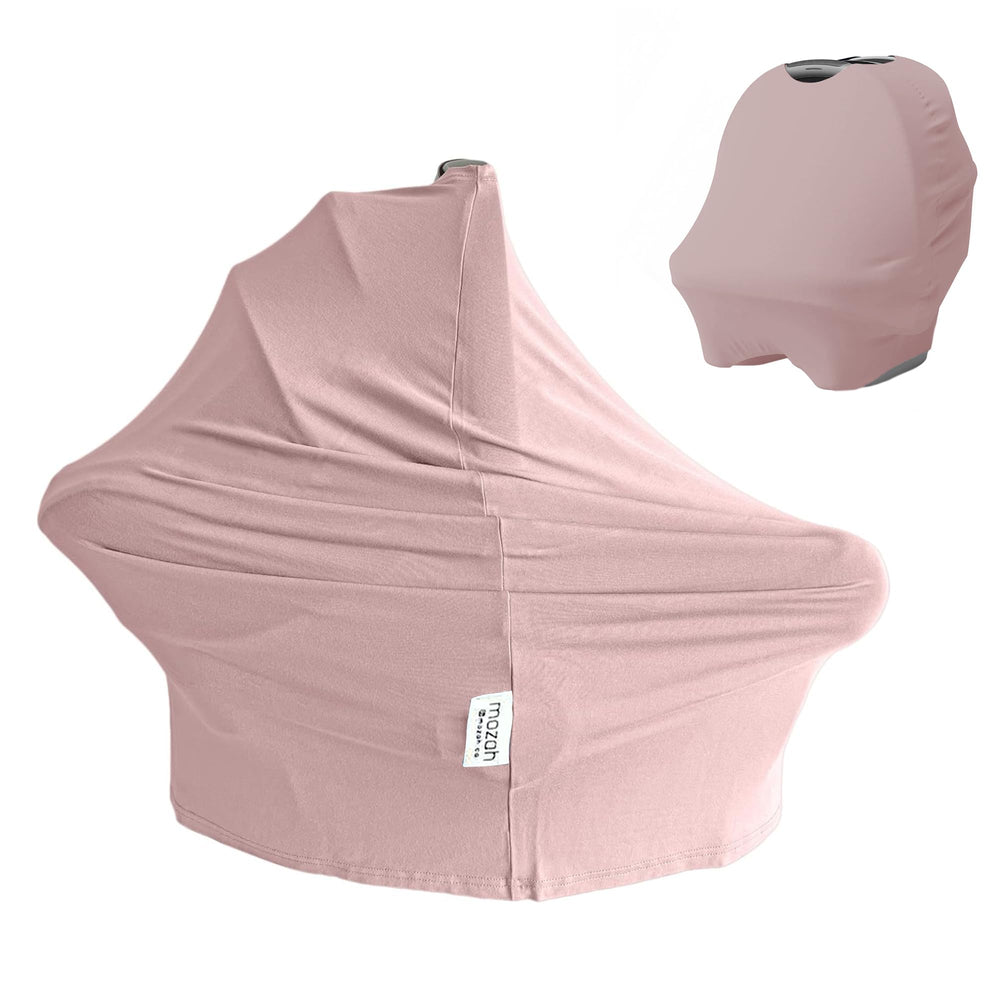 MOZAH Baby Multi-Use Cover car-seat use shows full coverage and privacy.