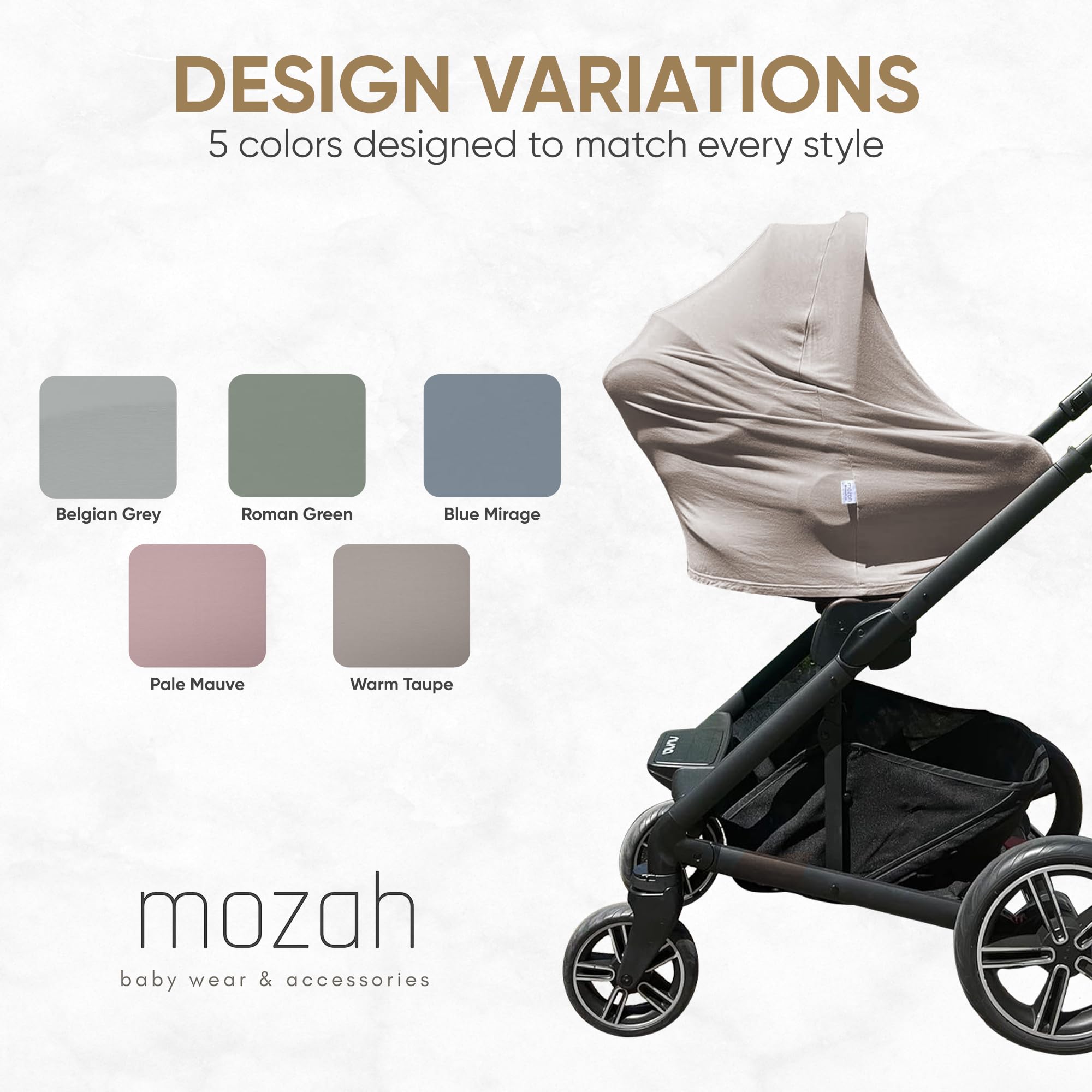 MOZAH warm taupe cover drapes softly as scarf or blanket accessory.