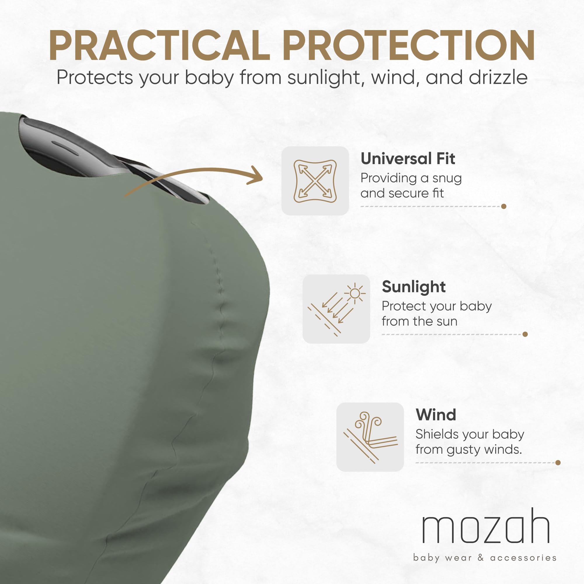 MOZAH Baby Multi-Use Cover stroller—breathable, adaptable coverage